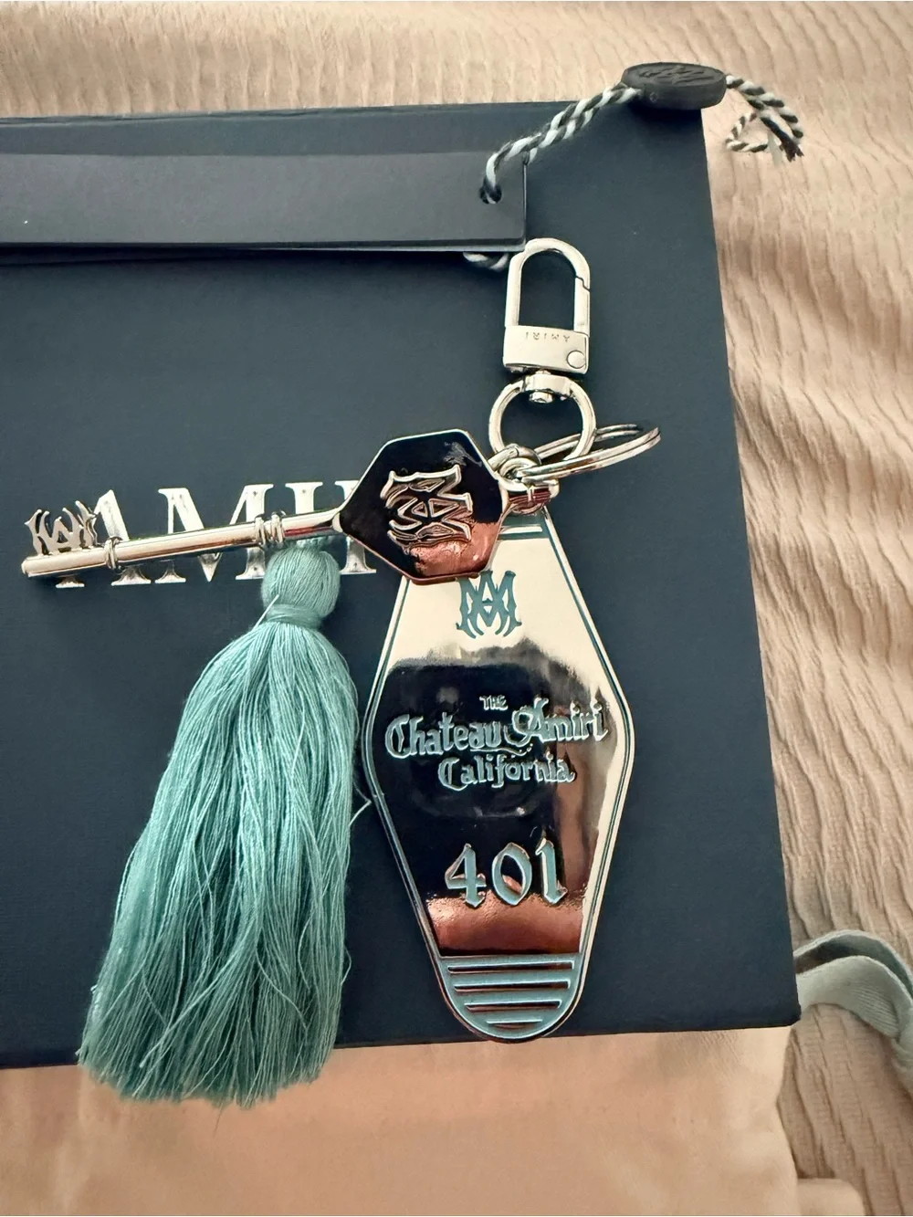 Authentic Amiri Charm And Keychain In Silver Color